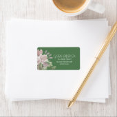 Elegant pink floral sage | mint return address ラベル (インサイチュ)