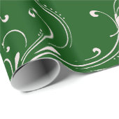 Elegant Pink Floral Swirl Wrapping Paper ラッピングペーパー (ロールコーナー)