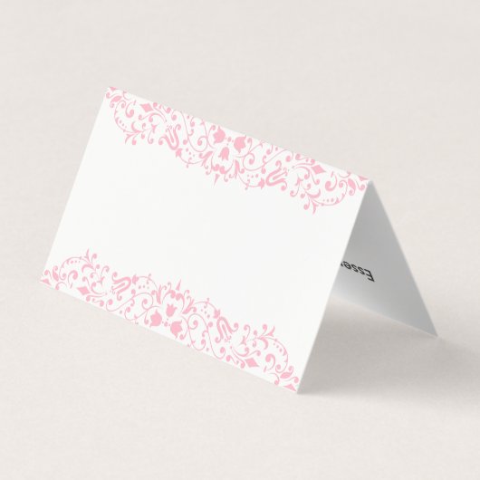 Elegant Pink Floral Swirls Lace 名刺 (裏面)