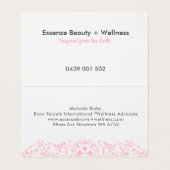 Elegant Pink Floral Swirls Lace 名刺 (内部フラット)