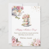 Elegant Pink Floral Teacup Mother’s Day カード (正面)