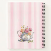 Elegant Pink Floral Vintage Teapot & Teacups  ノートブック (裏面)