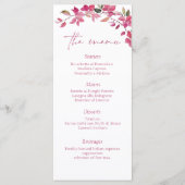 Elegant Pink Floral Watercolor Wedding  メニュー (正面)