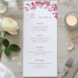 Elegant Pink Floral Watercolor Wedding  メニュー