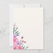 Elegant Pink Floral Wedding 招待状 (裏面)