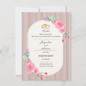 Elegant Pink Floral Wedding 招待状 (正面)