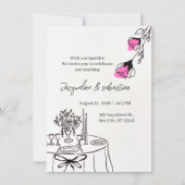 Elegant Pink Floral Wedding 招待状 (正面)