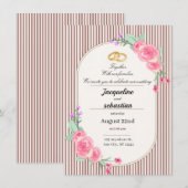 Elegant Pink Floral Wedding 招待状 (正面/裏面)