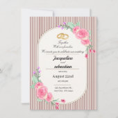 Elegant Pink Floral Wedding 招待状 (正面)