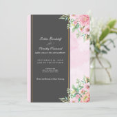 Elegant Pink Floral Wedding Invitation  招待状 (スタンド正面)