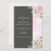Elegant Pink Floral Wedding Invitation  招待状 (正面)