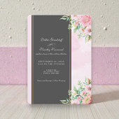 Elegant Pink Floral Wedding Invitation  招待状