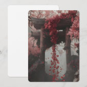 Elegant Pink Floral Wedding Invitation – Botanical 招待状 (正面/裏面)