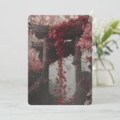 Elegant Pink Floral Wedding Invitation – Botanical 招待状 (スタンド正面)