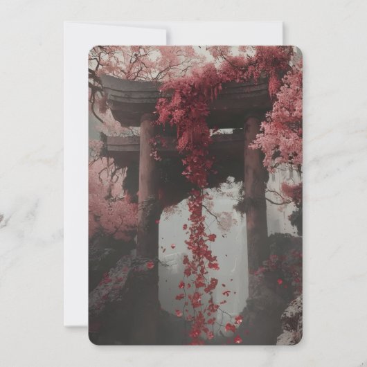 Elegant Pink Floral Wedding Invitation – Botanical 招待状 (正面)