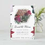 Elegant Pink Floral Wedding Invitation Custom Card 招待状 (スタンド正面)