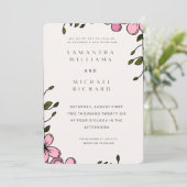 Elegant Pink Floral Wedding Invitation - Customiza 招待状 (スタンド正面)