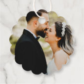 Elegant Pink Floral Wedding Party with Gold  フェイバータグ (裏面)