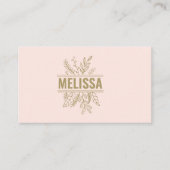 Elegant pink floral Wedding QR Code business card 名刺 (正面)