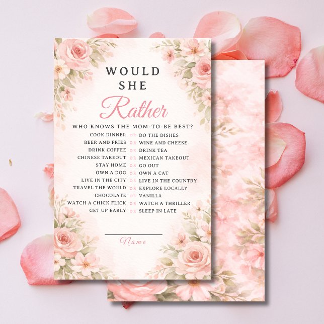 Elegant Pink Floral Would She Rather Game (クリエイターアップロード済み)