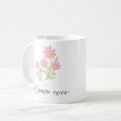Elegant Pink Flower Bouquet Best Mom Design コーヒーマグカップ (正面左)