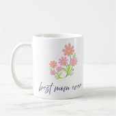 Elegant Pink Flower Bouquet Best Mom Design コーヒーマグカップ (左)