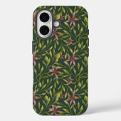 Elegant Pink Flower Pattern on Dark Background Case-Mate iPhoneケース (裏面)