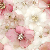 Elegant pink flowers and gold table wrap design ミディアムテーブルランナー
