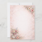Elegant Pink Flowers Birthday Party | 招待状 (裏面)