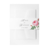 Elegant Pink French Rose Wedding 招待状ベリーバンド (正面例)