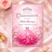 Elegant Pink & Fuchsia Quinceanera 招待状