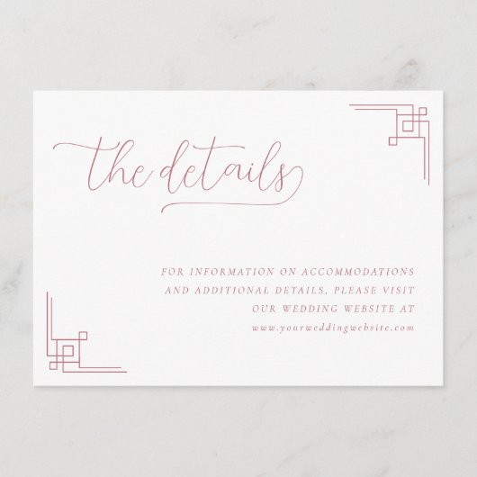 Elegant Pink Geometric Details エンクロージャーカード (正面)