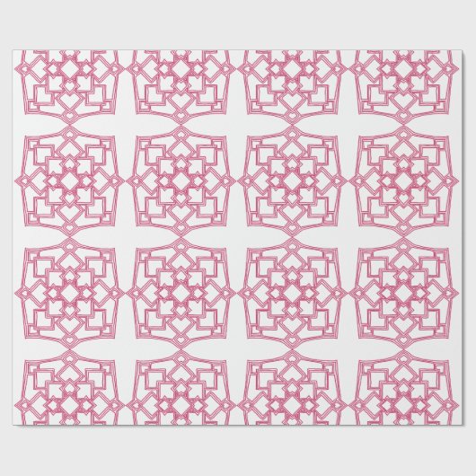 Elegant Pink Geometric Lace Pattern Wrapping Paper ラッピングペーパー (フラット)