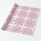 Elegant Pink Geometric Lace Pattern Wrapping Paper ラッピングペーパー (アンロールド)