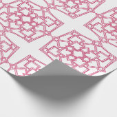 Elegant Pink Geometric Lace Pattern Wrapping Paper ラッピングペーパー (角)