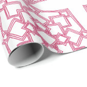 Elegant Pink Geometric Lace Pattern Wrapping Paper ラッピングペーパー (ロールコーナー)