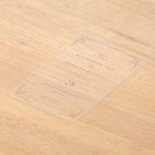 Elegant Pink Geometric Wedding アクリル招待状 (レイダウン)