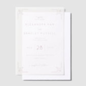 Elegant Pink Geometric Wedding ベラム紙招待状 (オフセット)