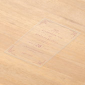 Elegant Pink Geometric Wedding Invitation アクリル招待状 (レイダウン)