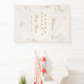 elegant pink girl fairytale Baby Shower welcome 横断幕 (インサイチュ)