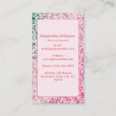 Elegant Pink Glitter Branding 名刺 (裏面)