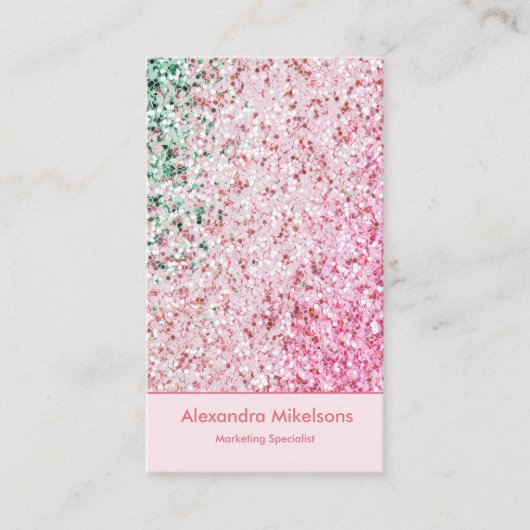 Elegant Pink Glitter Branding 名刺 (正面)