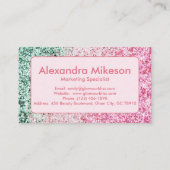 Elegant Pink Glitter Modern Branding 名刺 (裏面)