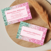 Elegant Pink Glitter Modern Branding 名刺