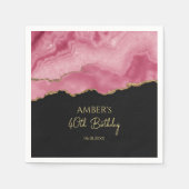 Elegant Pink Gold Abstract Marble Design スタンダードカクテルナプキン (正面)