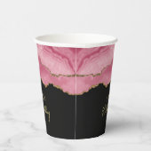 Elegant Pink Gold Abstract Marble Design 紙コップ (右)