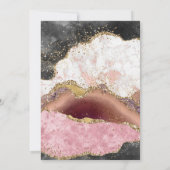 Elegant Pink Gold Agate Marble Glitter Wedding 招待状 (裏面)