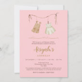 Elegant Pink & Gold Baby Girl Aqiqah Invitation 招待状 (正面)