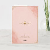 Elegant Pink & Gold Birthday Card for Mom カード (裏面)