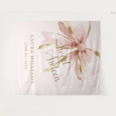 Elegant Pink & Gold Coquette Sweet 16th Backdrop タペストリー (正面(横))